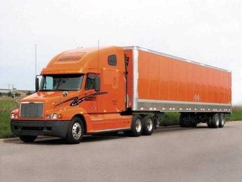 orange semi truck