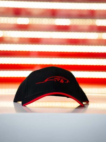Black baseball cap with red Automobile Gallery logo